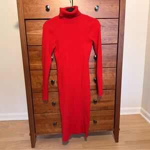 Express Vibrant Red Sweater Dress